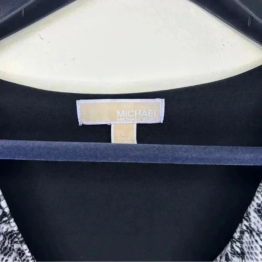 Michael Kors Snake Print Color Block Drape Neck D… - image 3